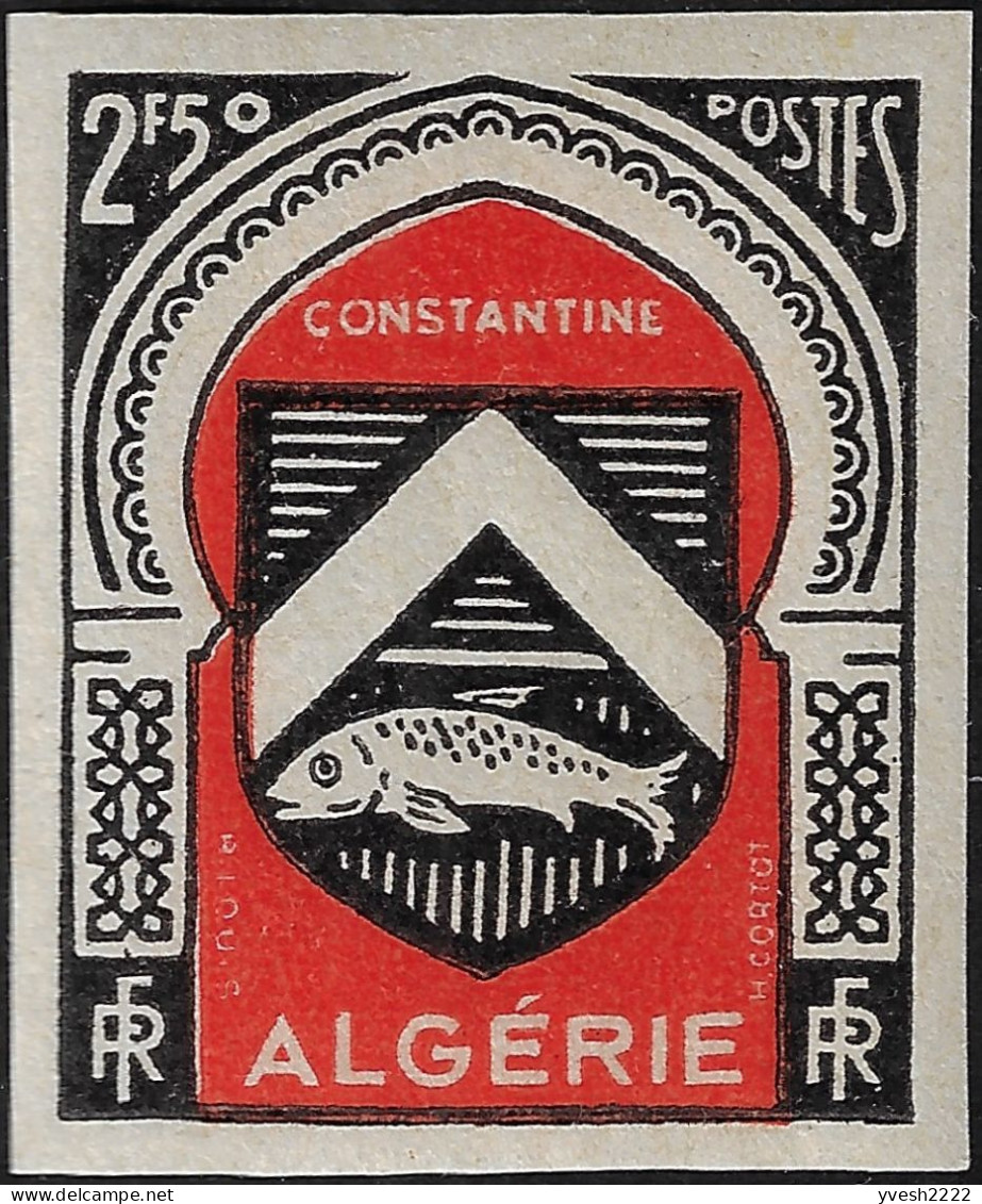 Algérie 1947 Y&T 254 à 265. Non dentelés. Neufs sans charnières, MNH. Armoiries des villes