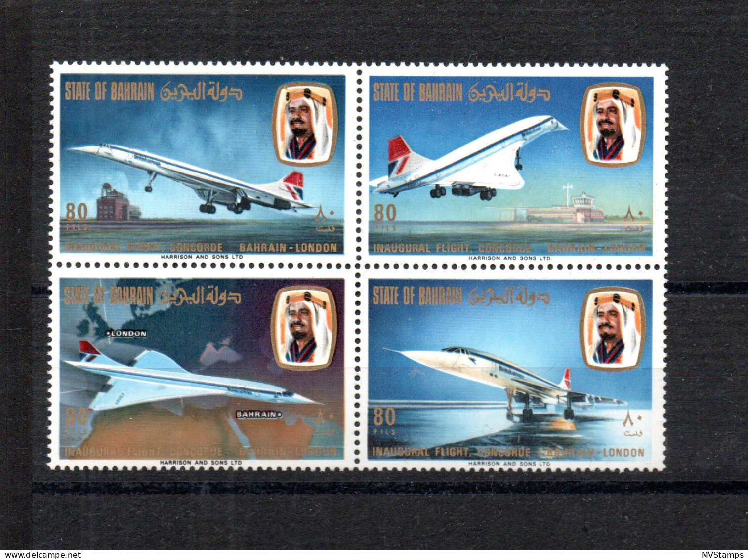 Bahrein 1976 Satz 248/51 Flugzeuge/Concorde Schon Postfrisch - Bahrain (1965-...)