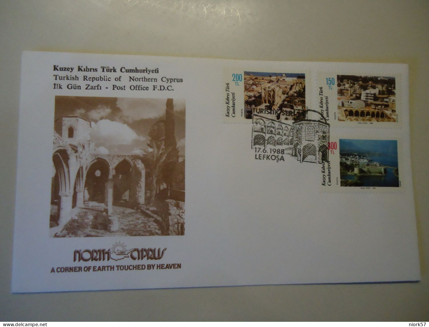 CYPRUS TURKIE  FDC 1988 MONUMENTS - Lettres & Documents