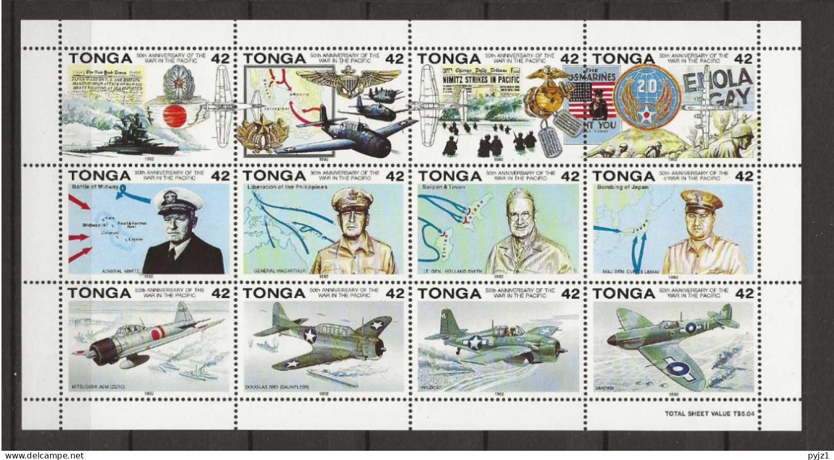 1992 MNH Tonga Mi 1217-28 Postfris** - Tonga (1970-...)