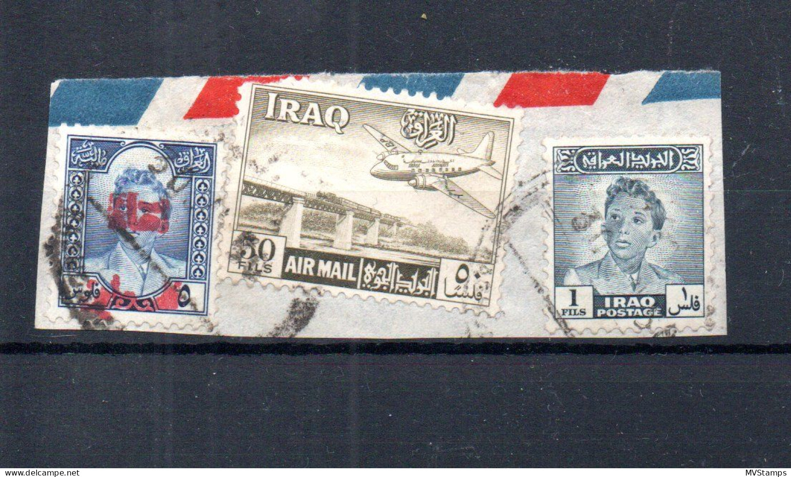 Irak 1949 Zwangzuschlagmarke 4 DD Aufdrucke Doppeldruck Gebraucht - Iraq