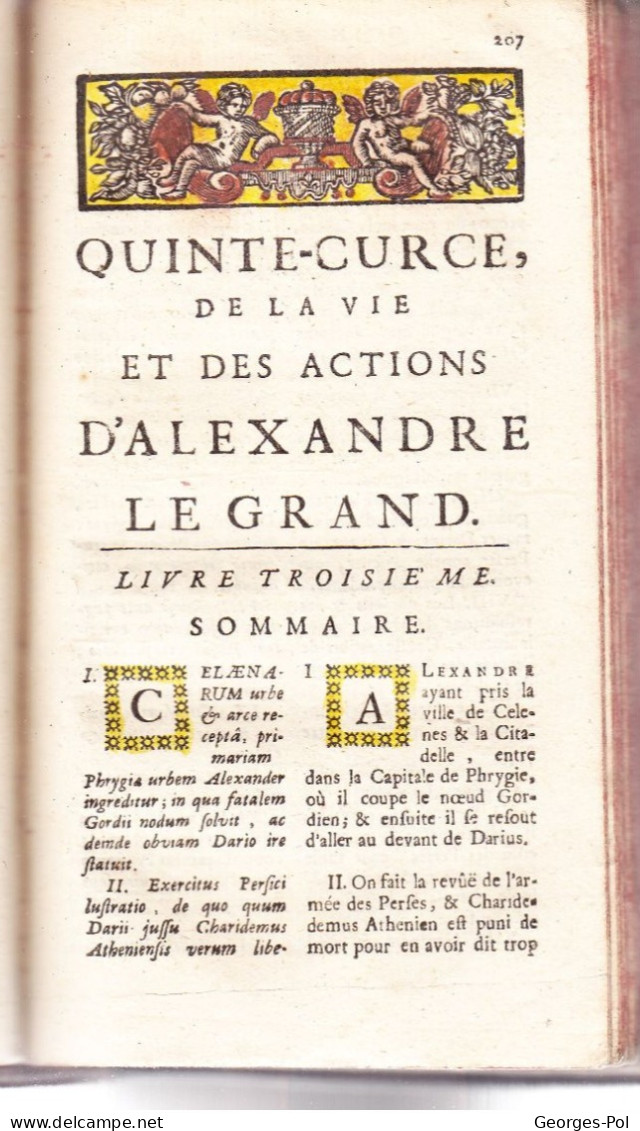 QUINTE-CURCE. 2 TOMES : Alexandre Le Grand, En Latin, Avec Traduction Française De M. De Vaugelas. (probablement 1680) - Before 18th Century