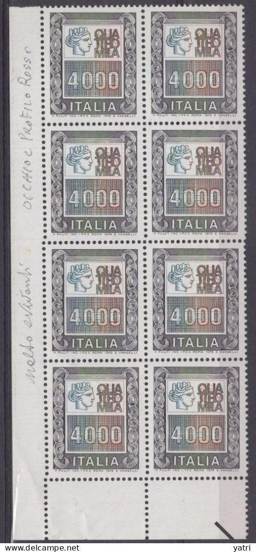 Italia (1978) - Alti Valori - 4.000 Lire In Blocco Di 8 ** - 1971-80: Mint/hinged