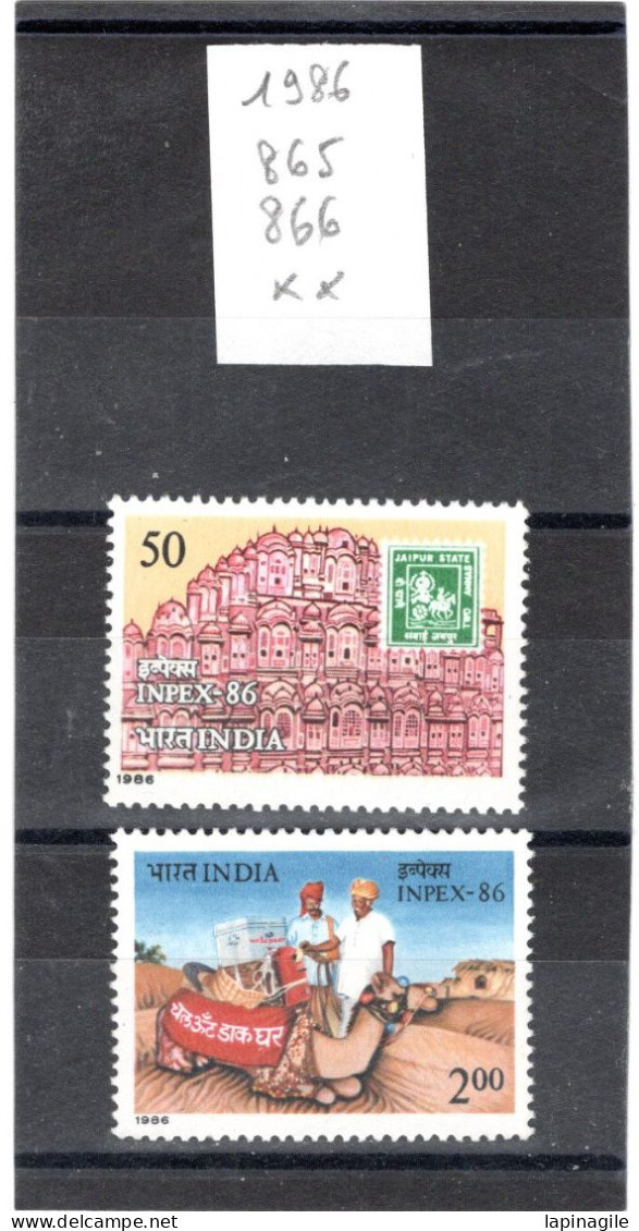 INDE 1986 YT N° 865-66 Neufs** - Unused Stamps