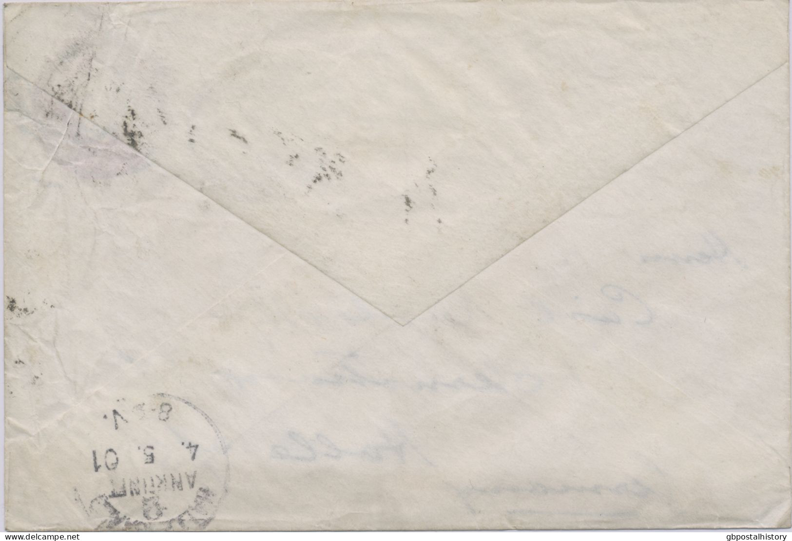 GB 2.5.1901, Superb QV 2d Lake Stamped To Order Postal Stationery Envelope (watermarked Paper, 98mmx146mm) Uprated With - Lettres & Documents