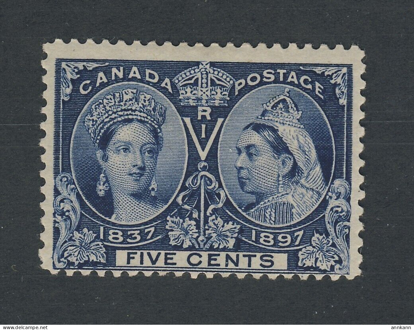 Canada Victoria Jubilee Stamp; #54-5c MH Fine+ Guide Value = $37.50 - Unused Stamps