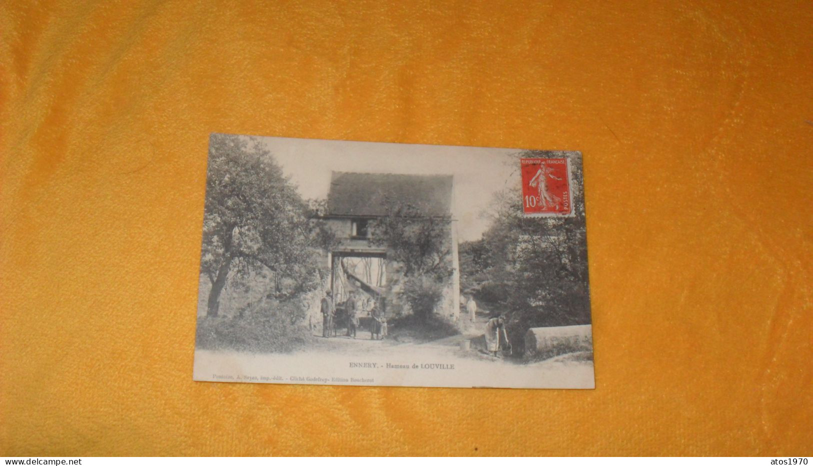 CARTE POSTALE ANCIENNE CIRCULEE DATE ?../ ENNERY.- HAMEAU DE LOUVILLE  ...CACHET + TIMBRE - Ennery