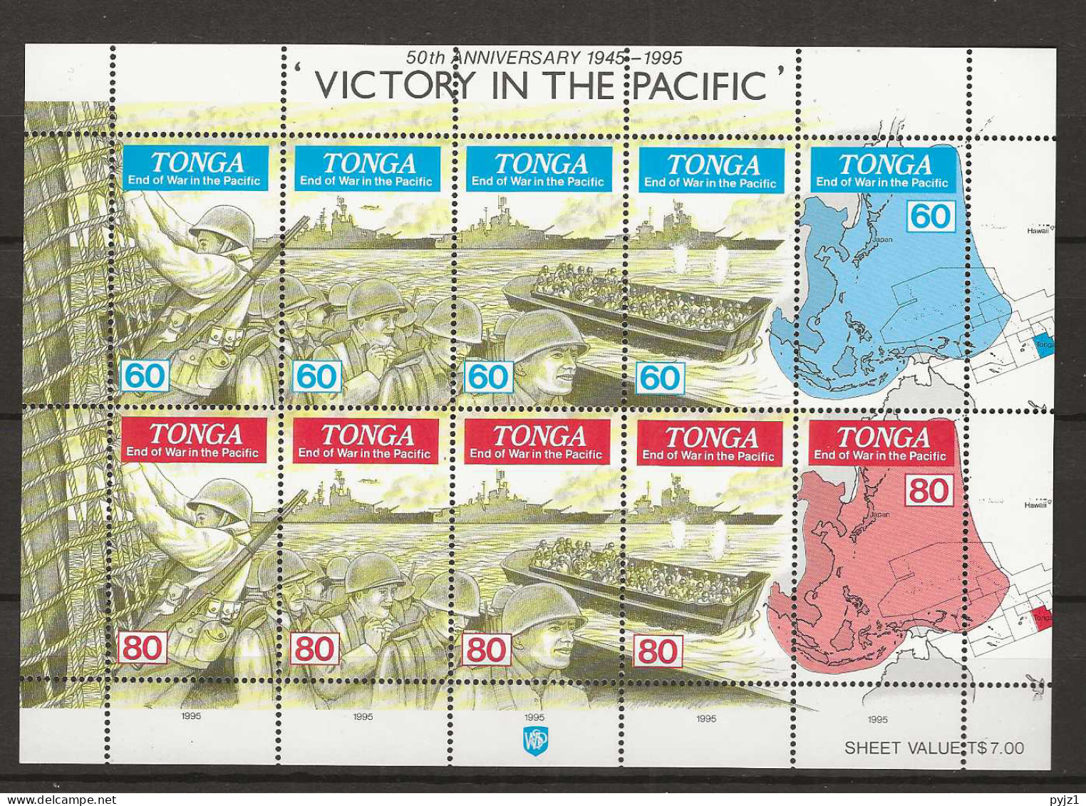 1995 MNH Tonga Mi 1372-81 Postfris** - Tonga (1970-...)