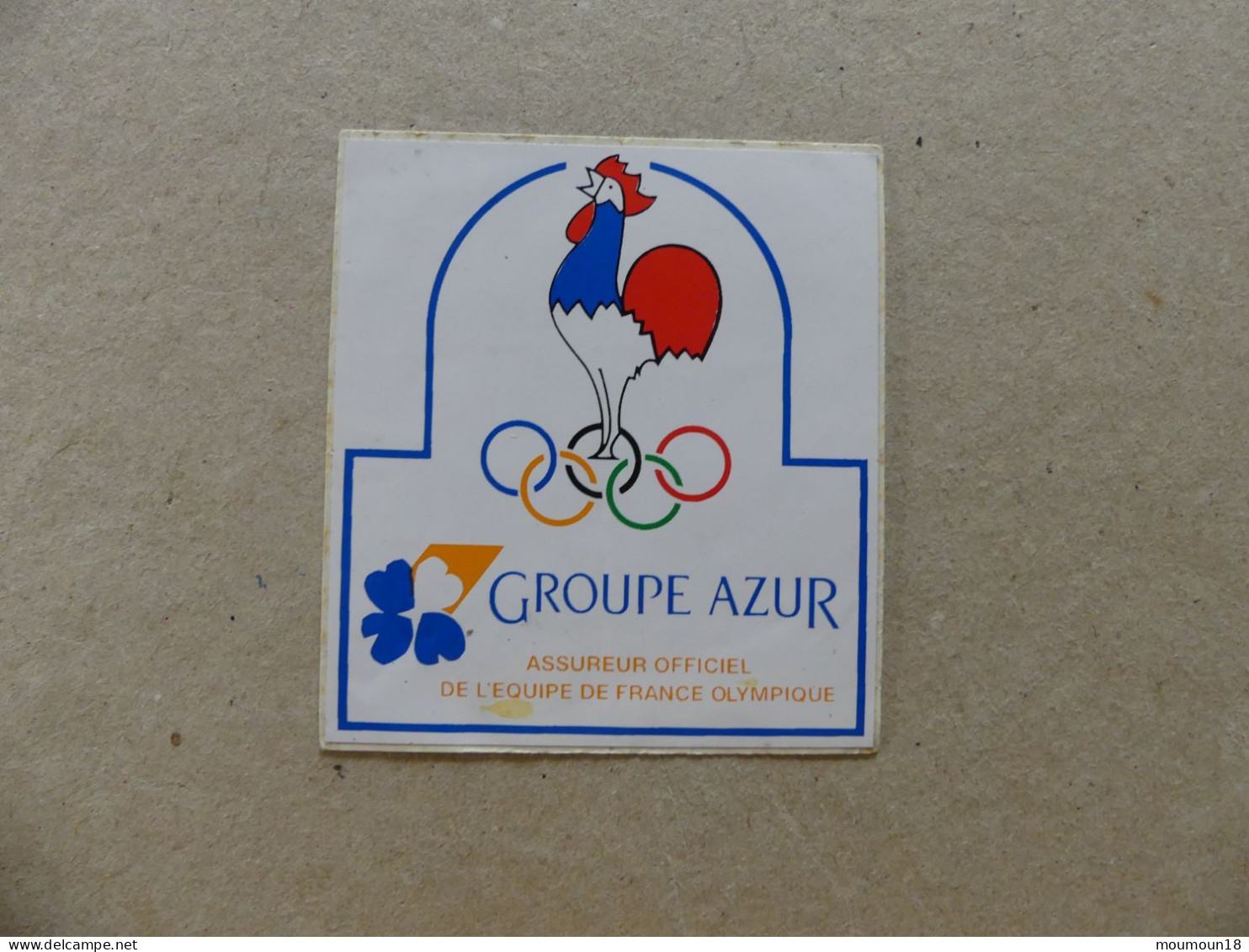 Autocollant Mutuelles Groupe Azur Assureur Officiel De L'équipe De France Olympique Jeux - Other & Unclassified