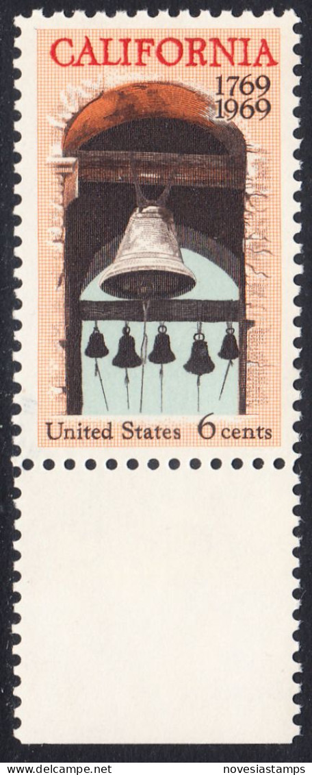 !a! USA Sc# 1373 MNH SINGLE W/ Bottom Margin (a2) - California Settlement - Ongebruikt