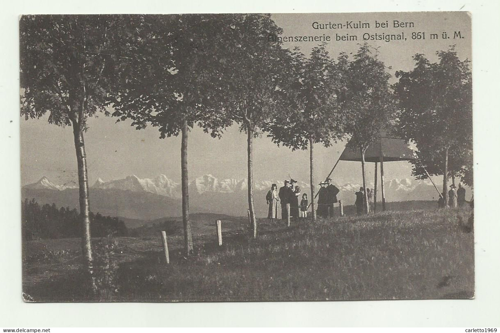 GURTEN-KULM BEI BERN ALPENSZENERIE BEIM OSTSIGNAL  - VIAGGIATA FP - Other & Unclassified