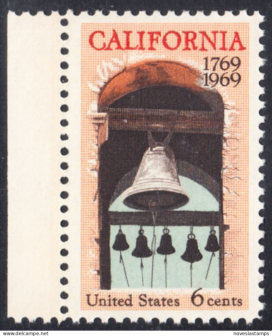 !a! USA Sc# 1373 MNH SINGLE W/ Left Margin - California Settlement - Unused Stamps