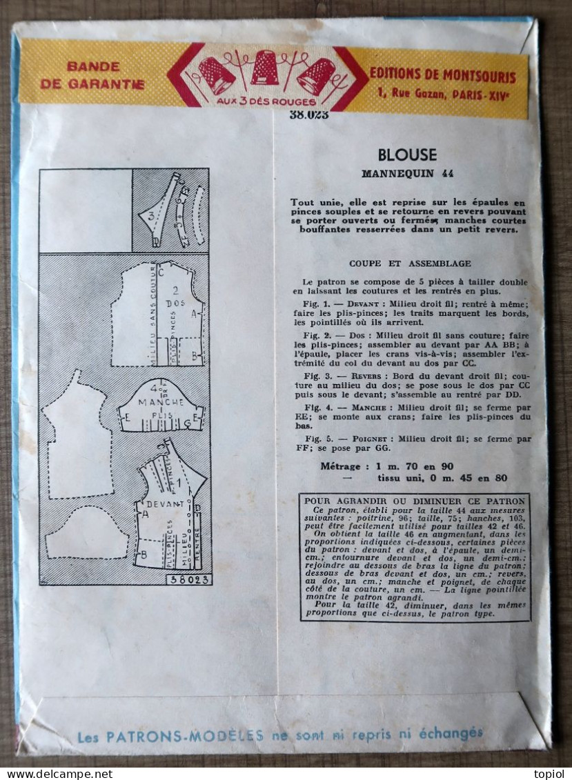 Ancien Patron Années 50 édité Par "Le Petit écho De La Mode" - Schnittmuster