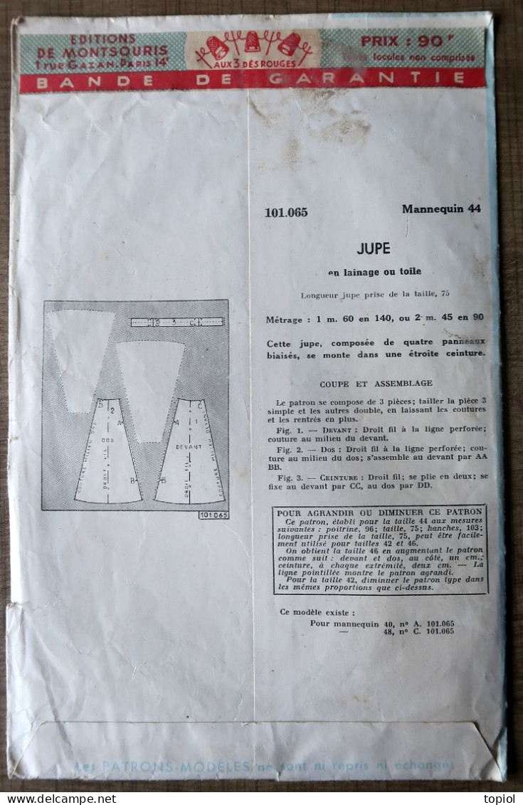 Ancien Patron Années 50 édité Par "Le Petit écho De La Mode" - Patrones