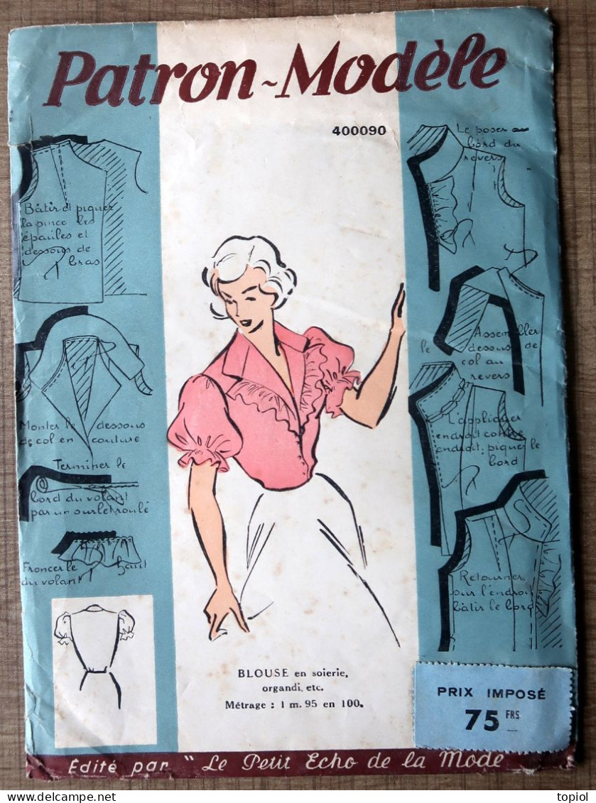 Ancien Patron Années 50 édité Par "Le Petit écho De La Mode" - Patterns