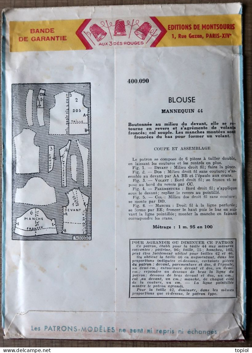 Ancien Patron Années 50 édité Par "Le Petit écho De La Mode" - Patterns