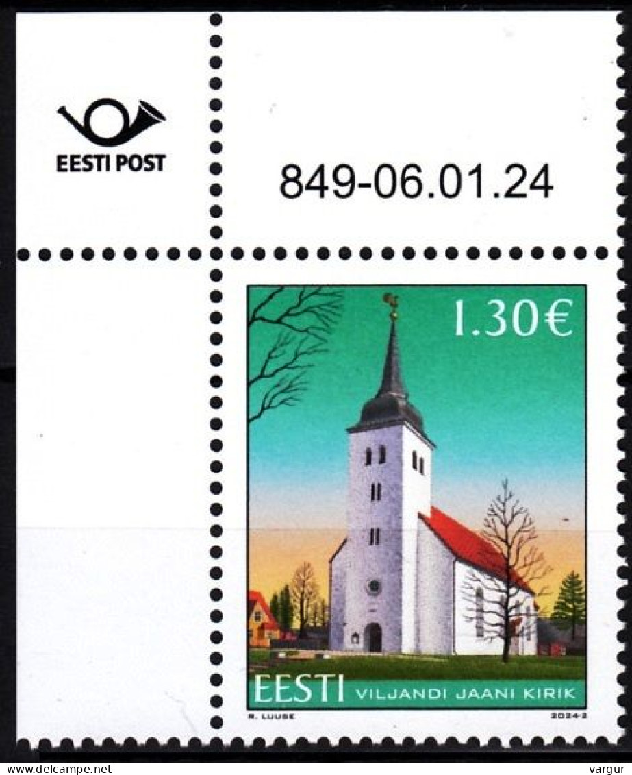 ESTONIA 2024-02 ARCHITECTURE RELIGION: Church. Data CORNER, MNH - Iglesias Y Catedrales