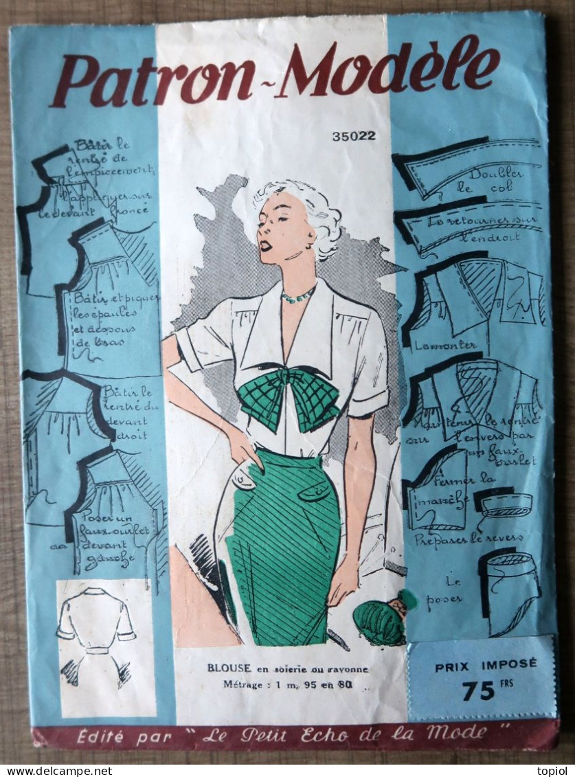 Ancien Patron Années 50 édité Par "Le Petit écho De La Mode" - Patterns