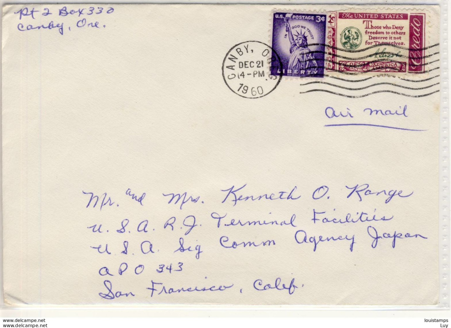 Air Mail/Luftpost/par Avion - 1959 Stamp Alaska Statehood 1959, USAirmail, Canceled In Portland, OR - Lettres & Documents