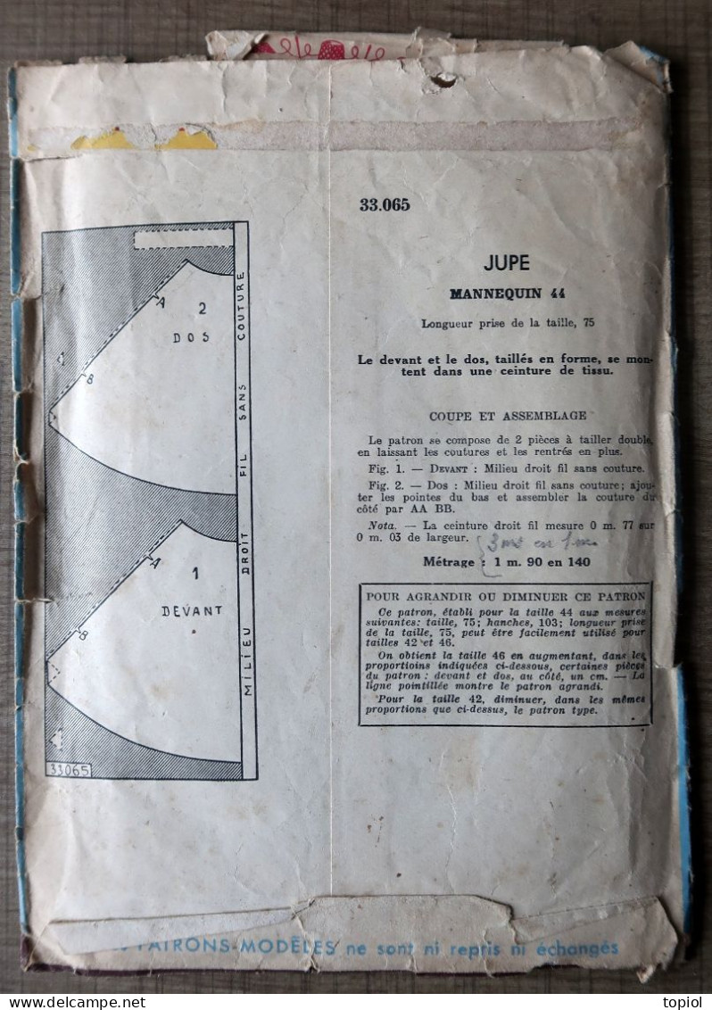 Ancien Patron Années 50 édité Par "Le Petit écho De La Mode" - Cartamodelli