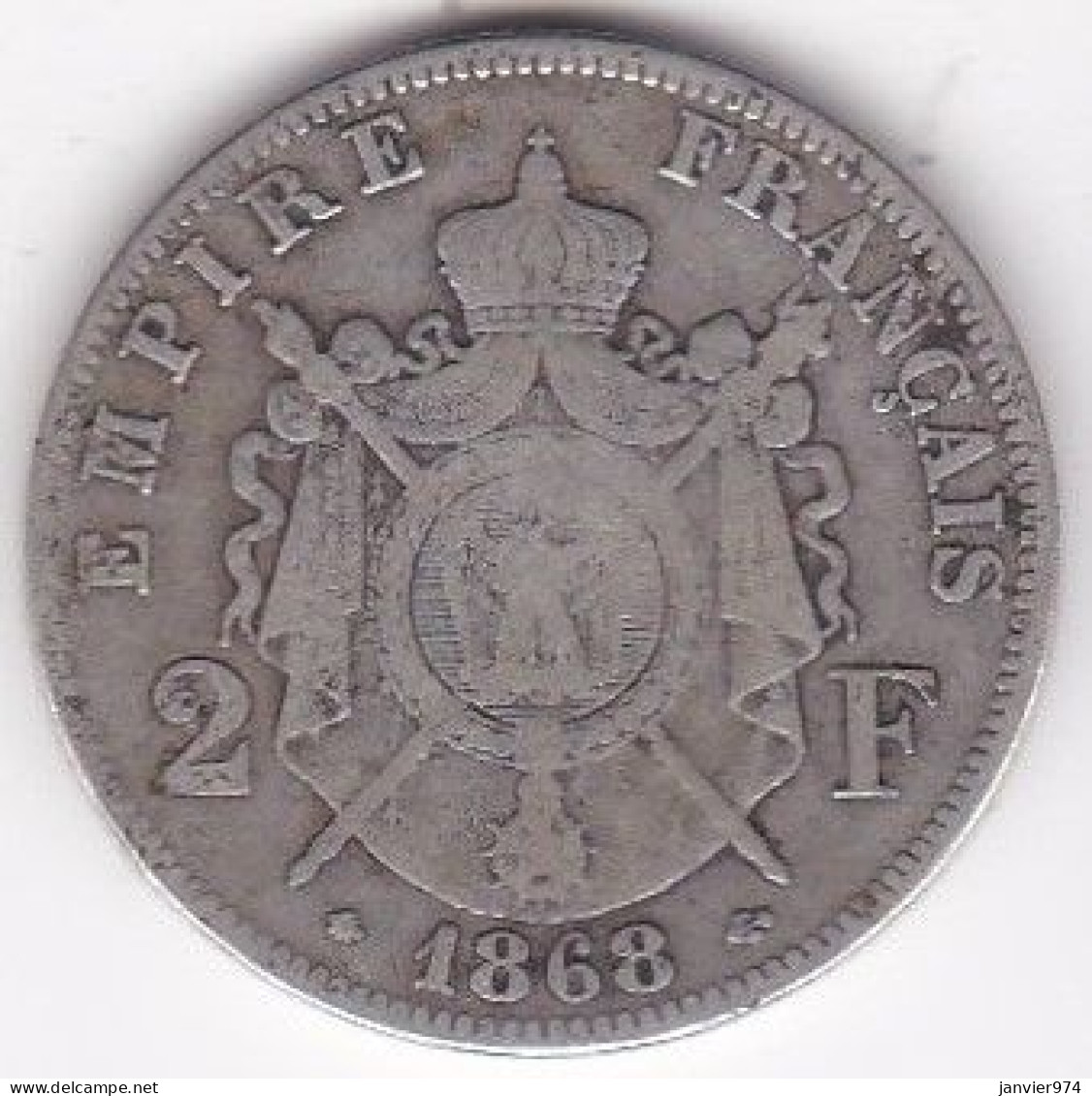 2 Francs 1868 A Paris. Napoléon III. En Argent - 2 Francs