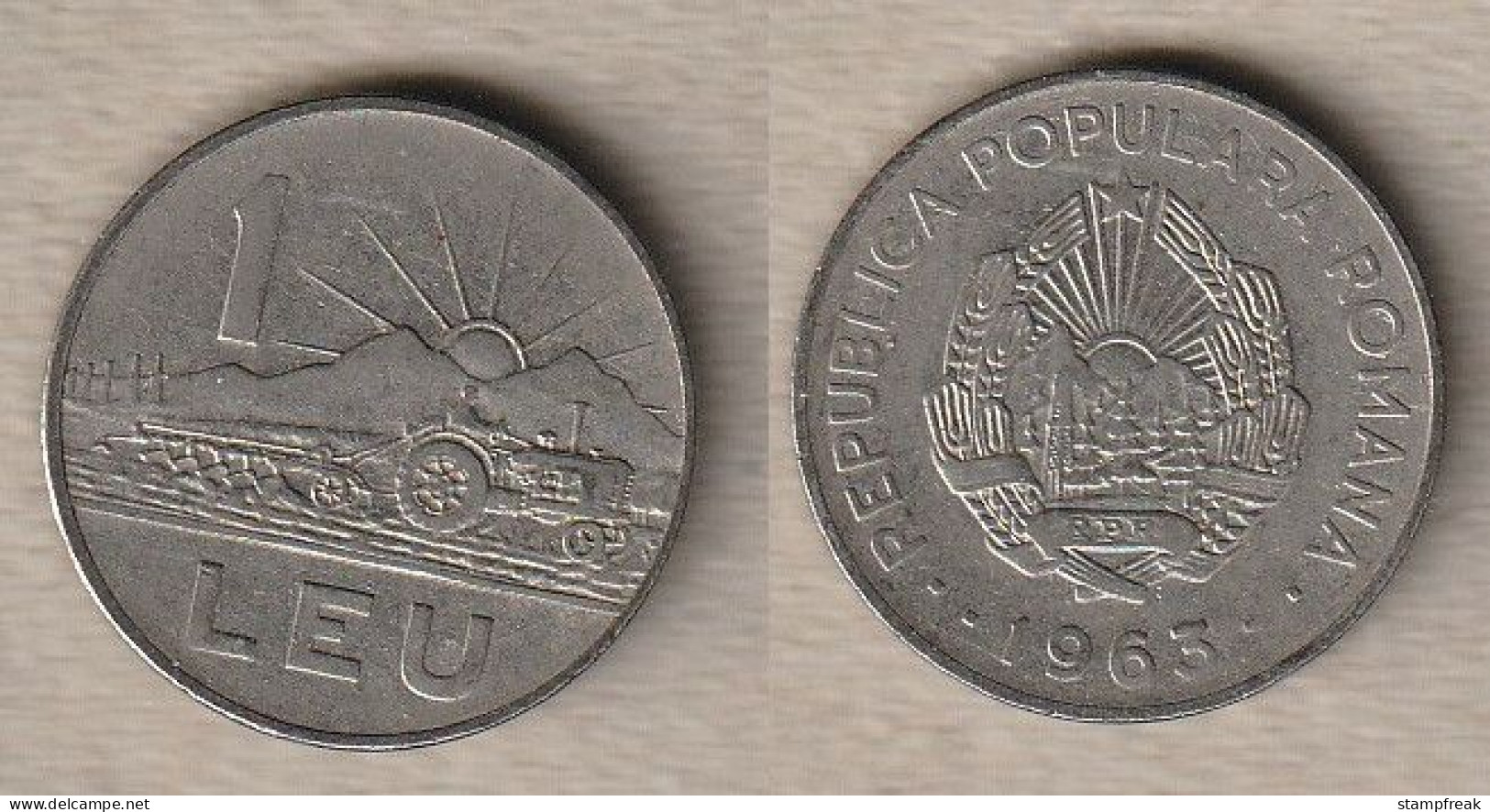 02457) Rumänien, 1 Leu 1963 - Romania