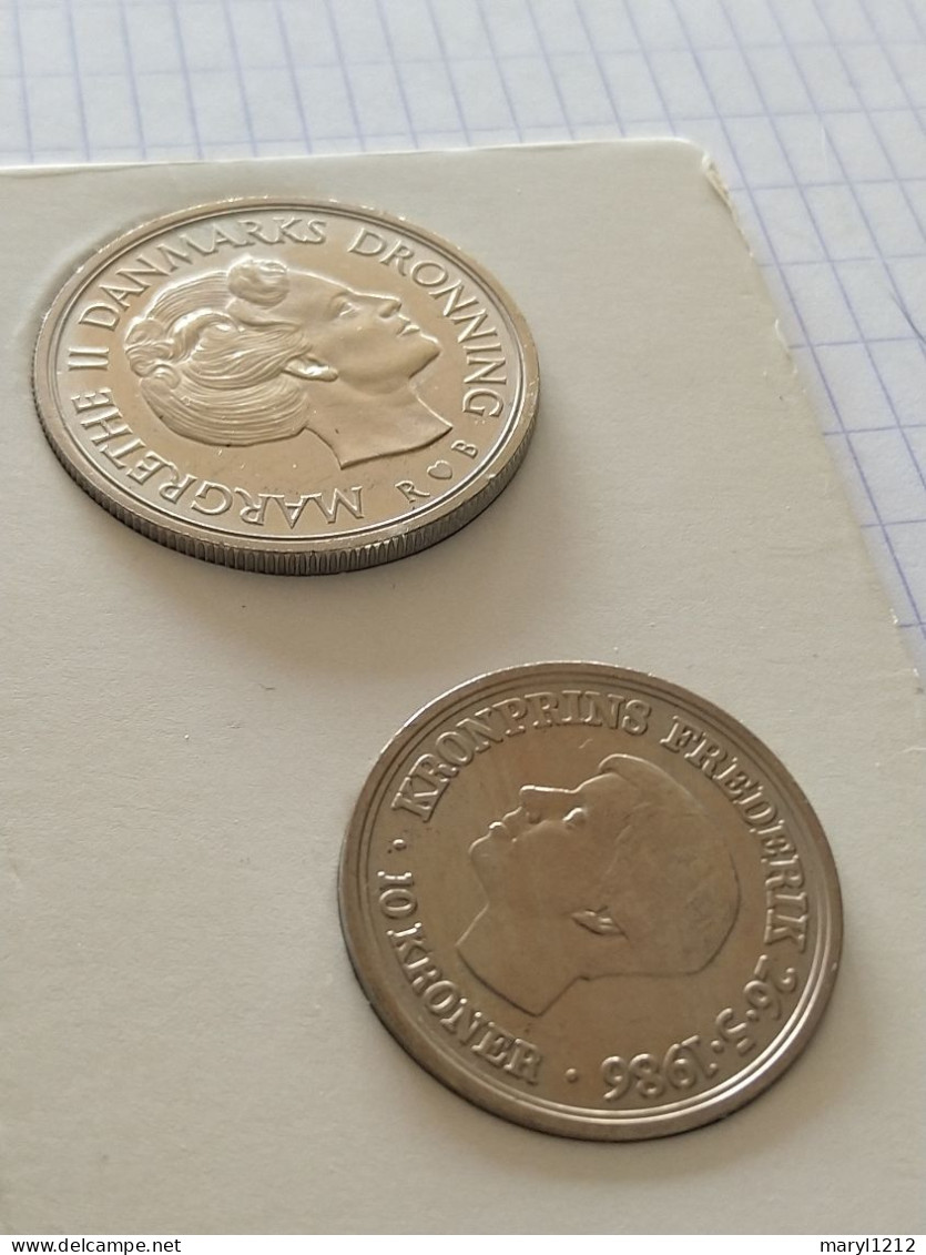 Livret de Danish Coins 1986 - 10, 5 et 1 Kroner - 25, 10 et 5 Ore - Etat neuf.