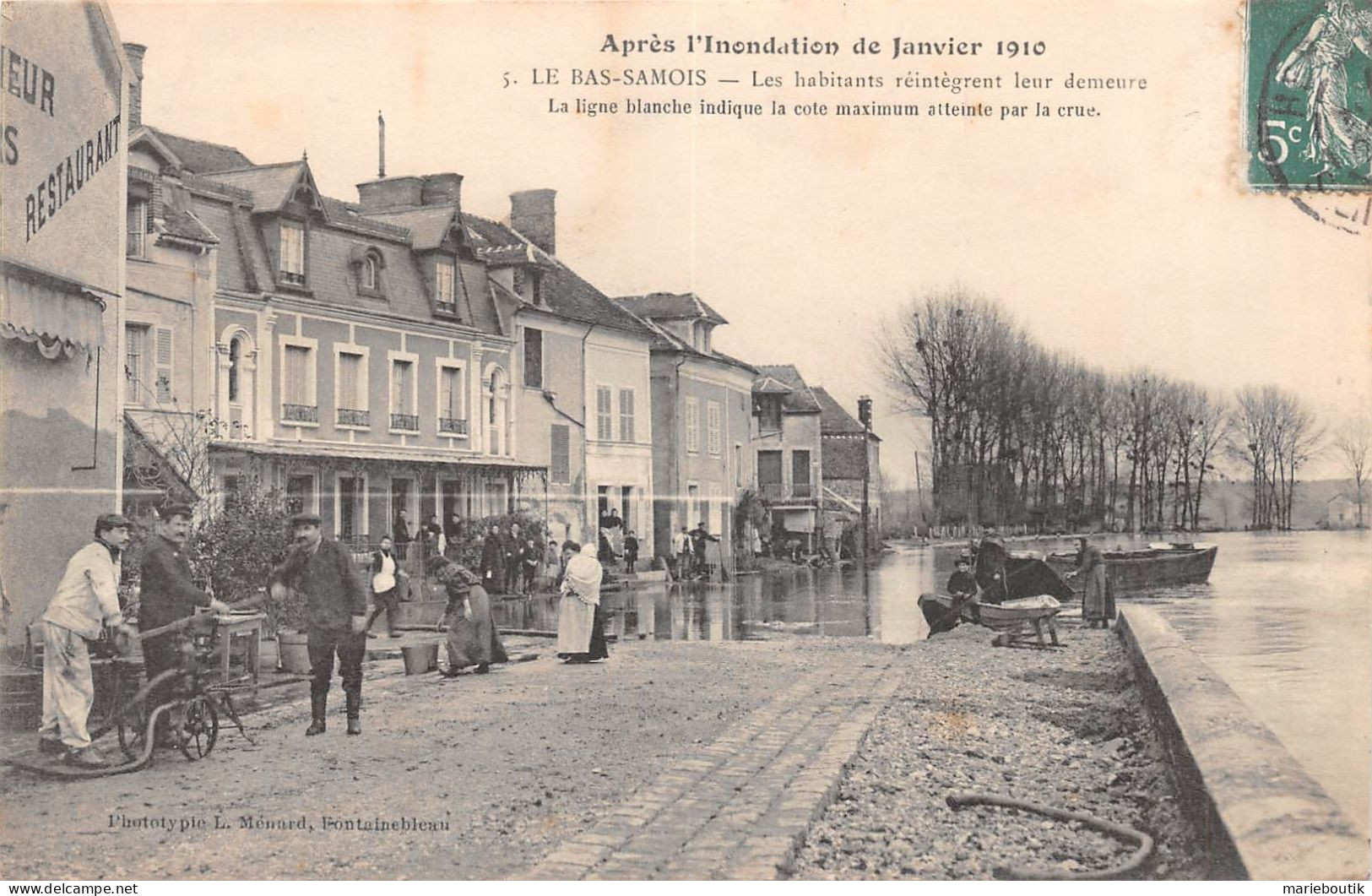 Le Bas Samois – Inondation De Janvier 1910 – Retour Des Habitants  - Samois