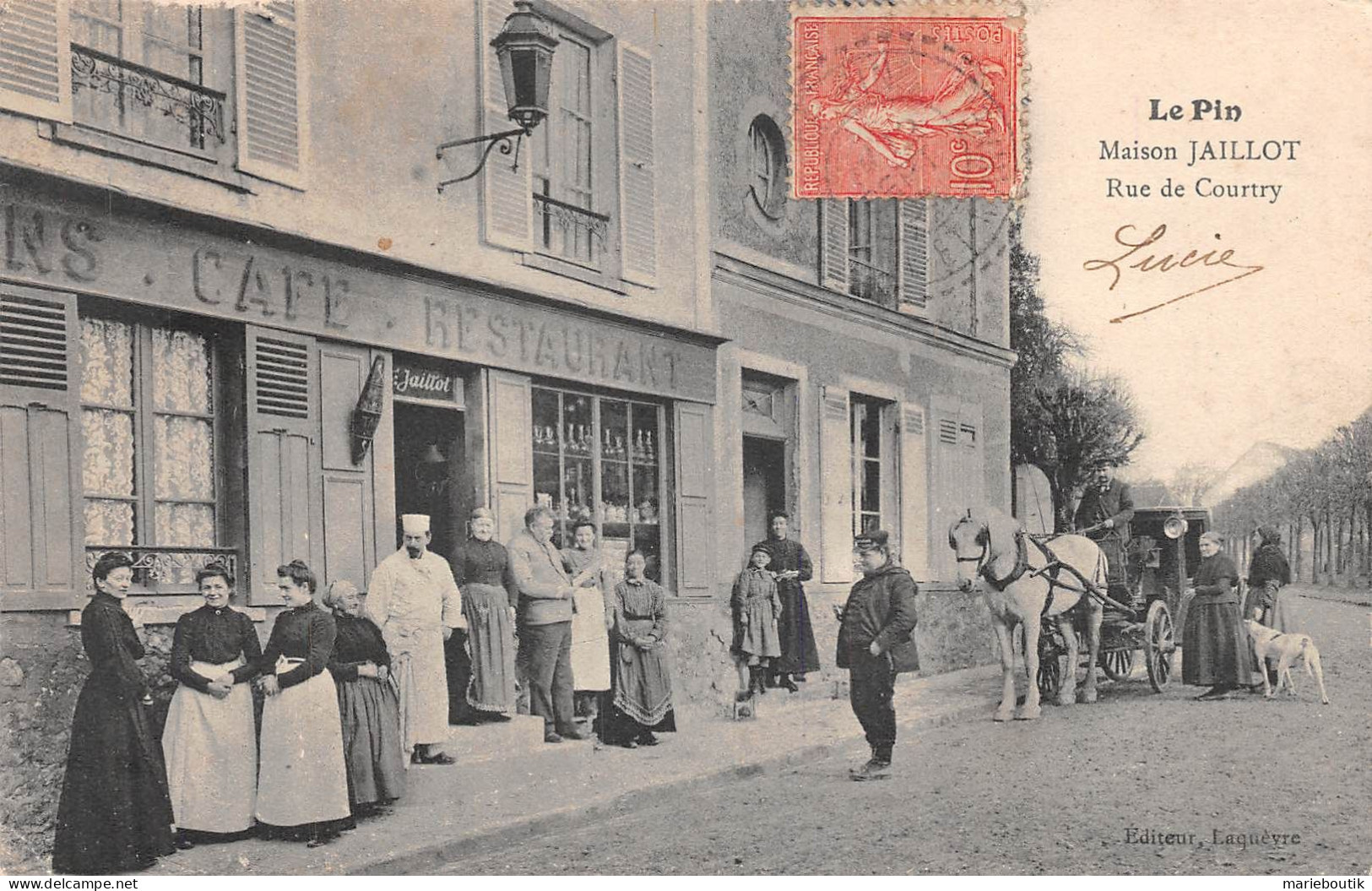 Le Pin – Café  – Maison Jaillot – Rue De Courtry – Un Attelage  (1) - Perthes