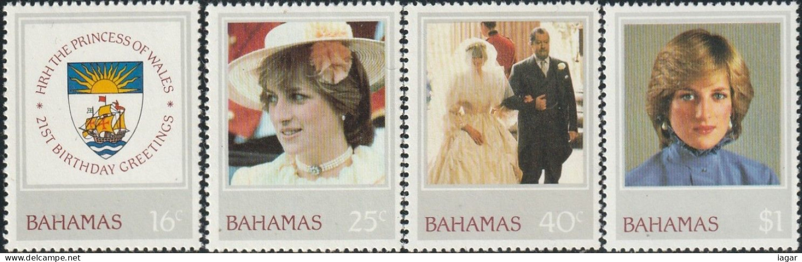 THEMATIC FAMOUS WOMEN:  LADY DIANA SPENCER. 21st BIRTHDAY OF PRINCESS OF WALES    -  BAHAMAS - Mujeres Famosas