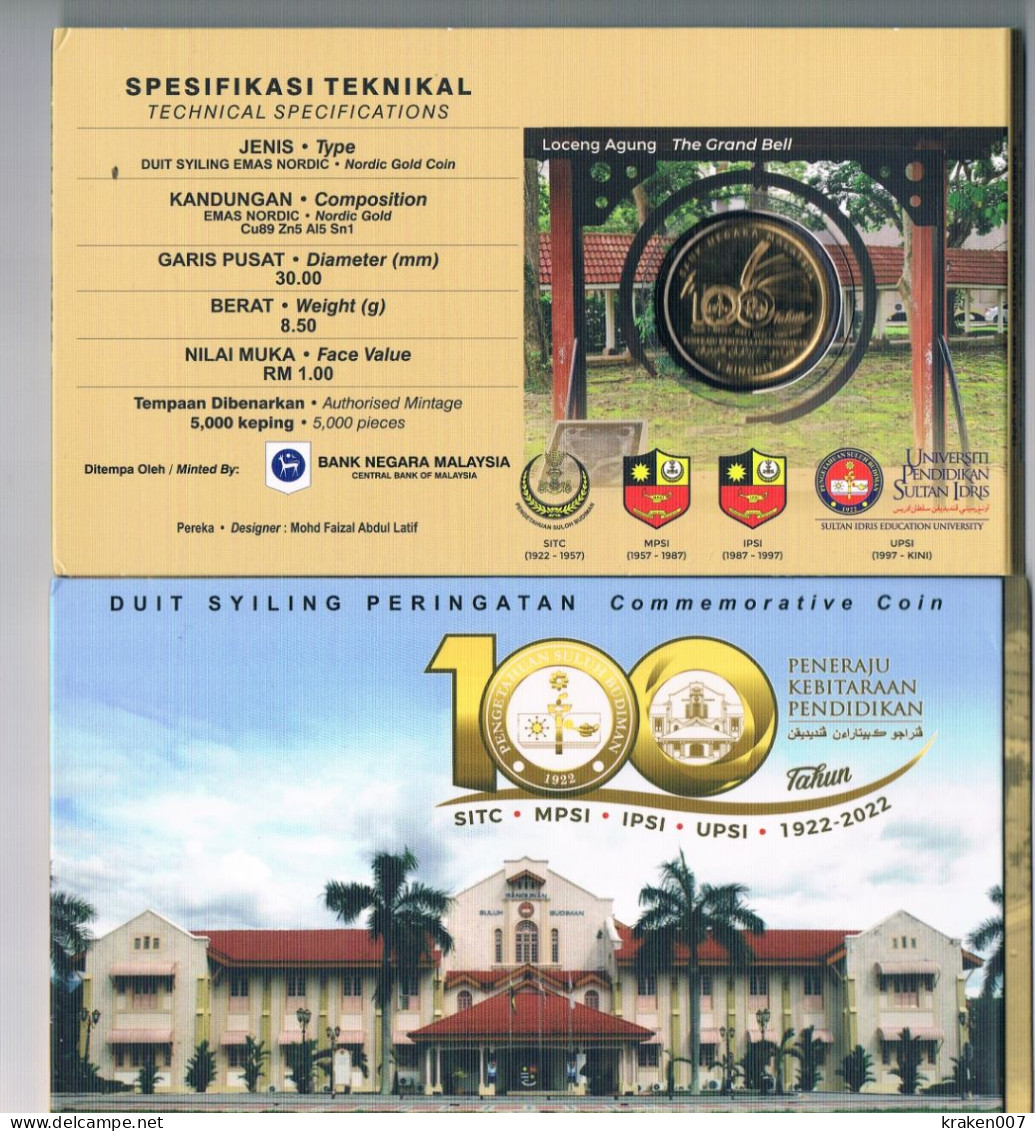 Malaysia 1 Ringgit - 100th Anniversary Of Universiti Pendidikan Sultan Idris -2023 - Malaysie