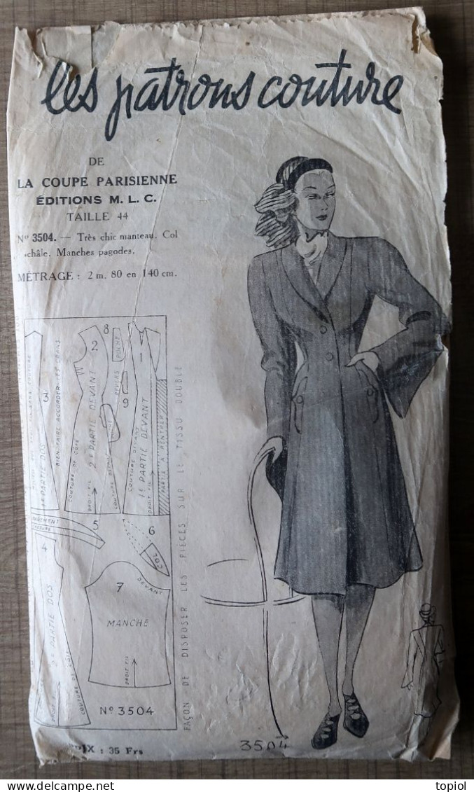 Ancien Patron Années 50  Par "La Coupe Parisienne éditions M.L.C" - Patrones