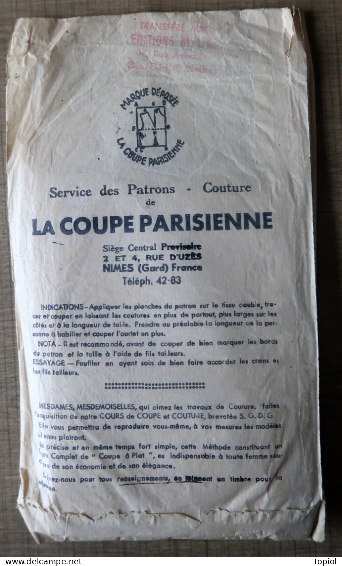 Ancien Patron Années 50  Par "La Coupe Parisienne éditions M.L.C" - Patrons