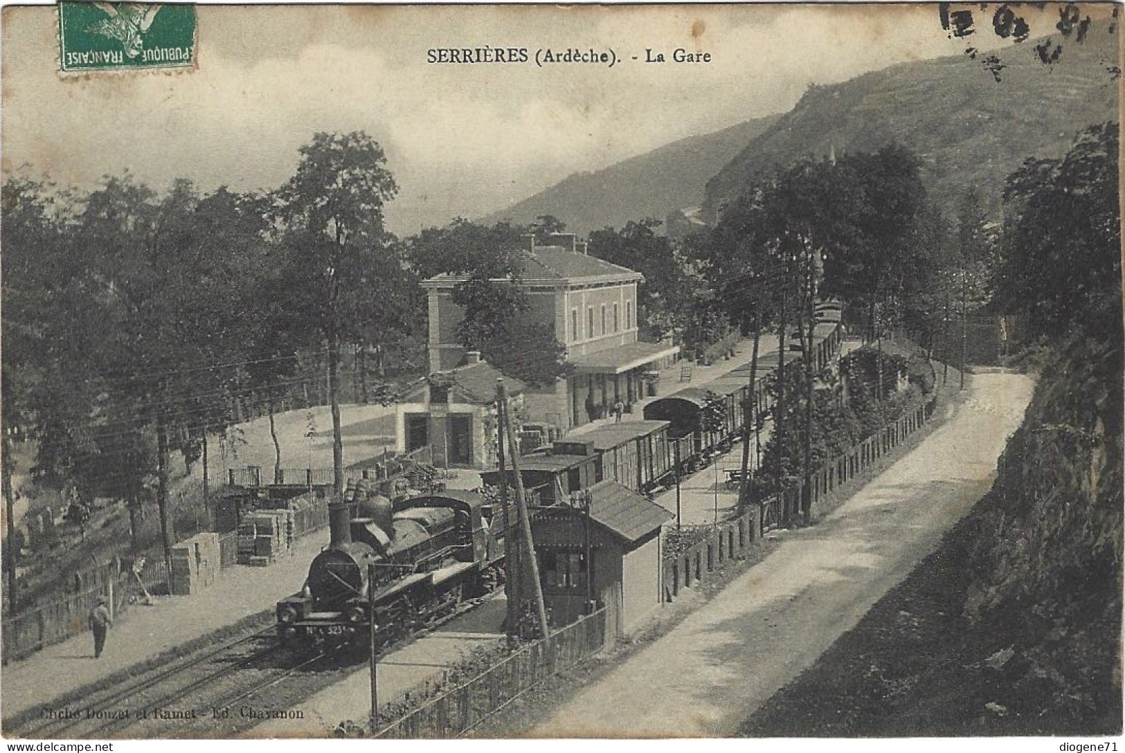 Serrières La Gare 1910 Locomotive à Vapeur Animation - Serrières