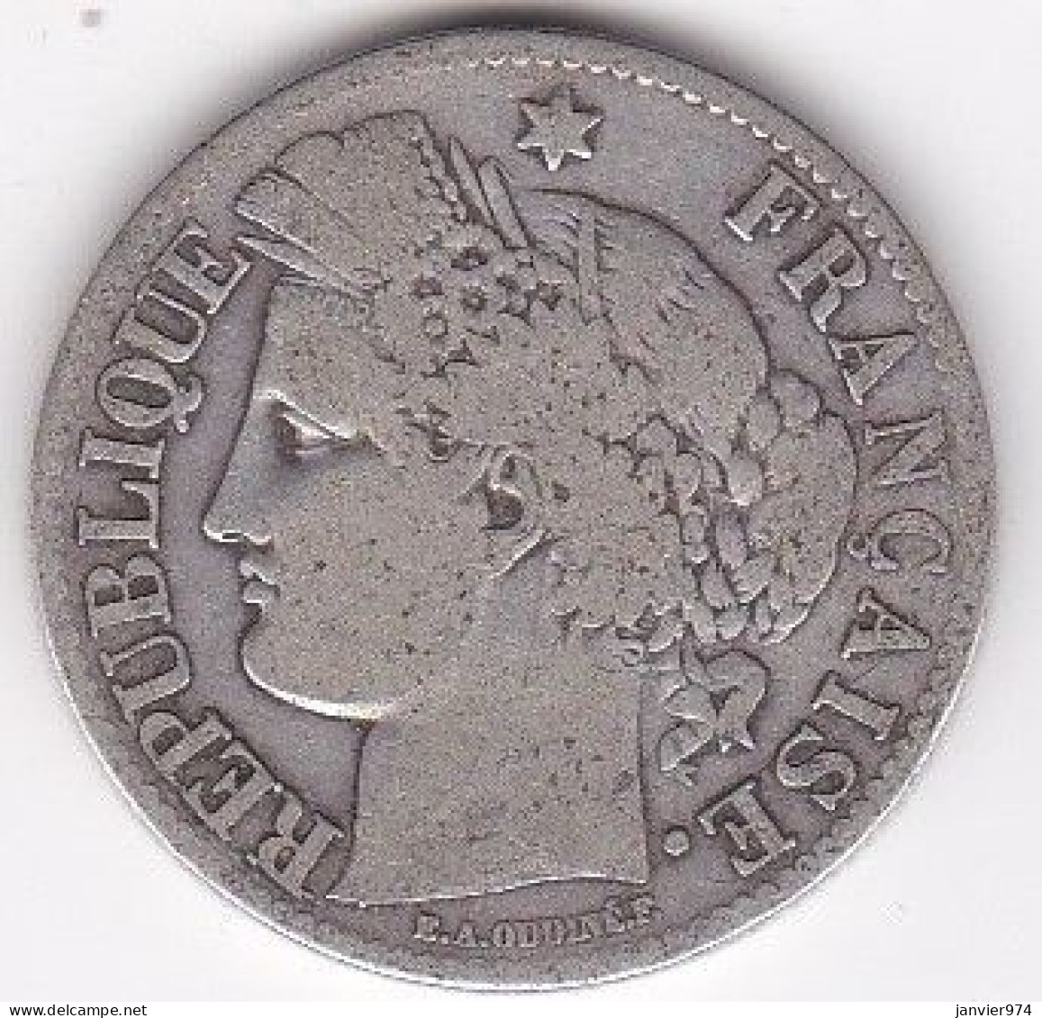 2 Francs Cérès 1871 K Bordeaux Petit K , En Argent - 1870-1871 Gouvernement De La Défense Nationale