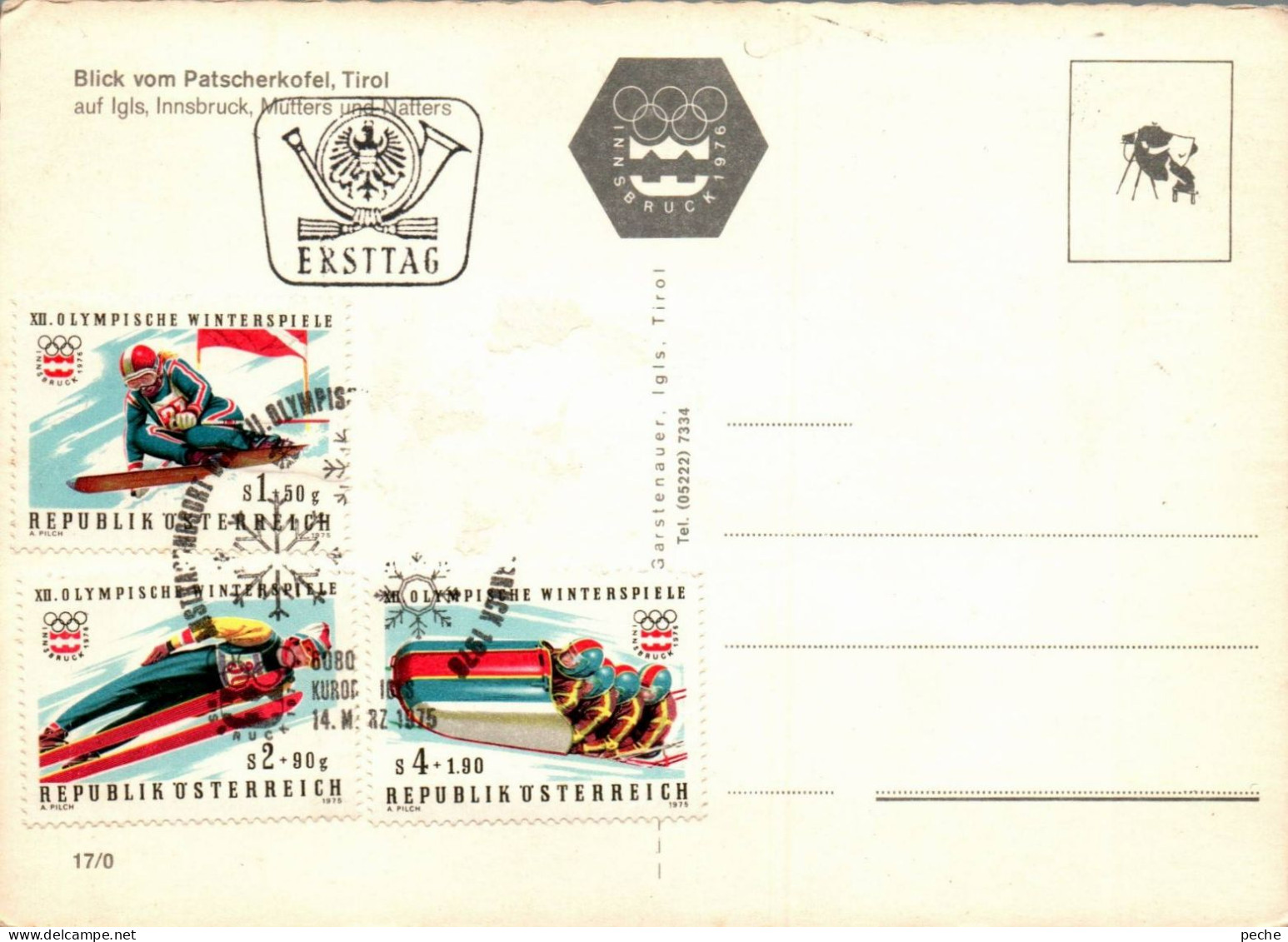 N°1711 V -timbres Jeux Olympiques D'Innsbruck 1964 Sur Carte Postale - Hiver 1964: Innsbruck