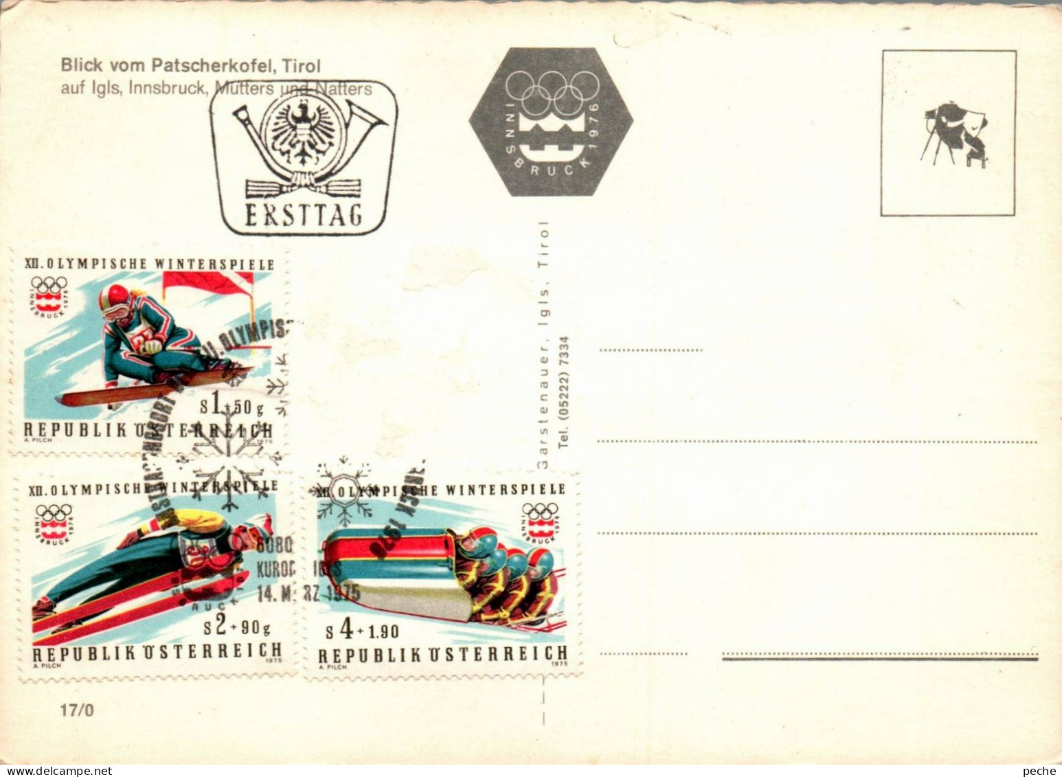 N°1711 V -timbres Jeux Olympiques D'Innsbruck 1964 Sur Carte Postale - Invierno 1964: Innsbruck