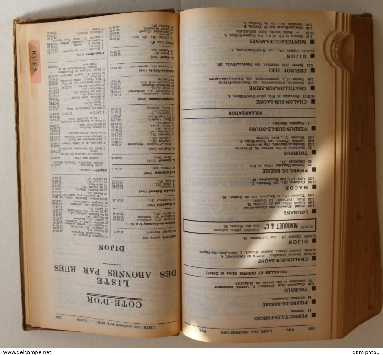 ANNUAIRE TELEPHONIQUE COTE D'OR ET SAONE ET LOIRE De 1966 - Telefonbücher