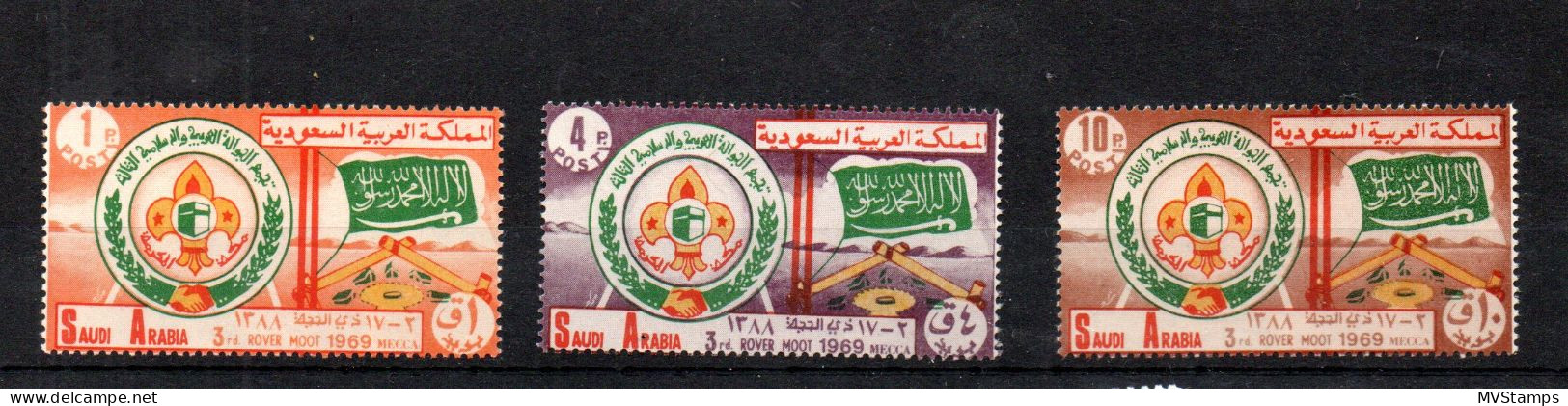 Saudi-Arabien 1969 Satz 472/74 Pfadfinder/Jamboree/Boyscouts Postfrisch - Arabia Saudita