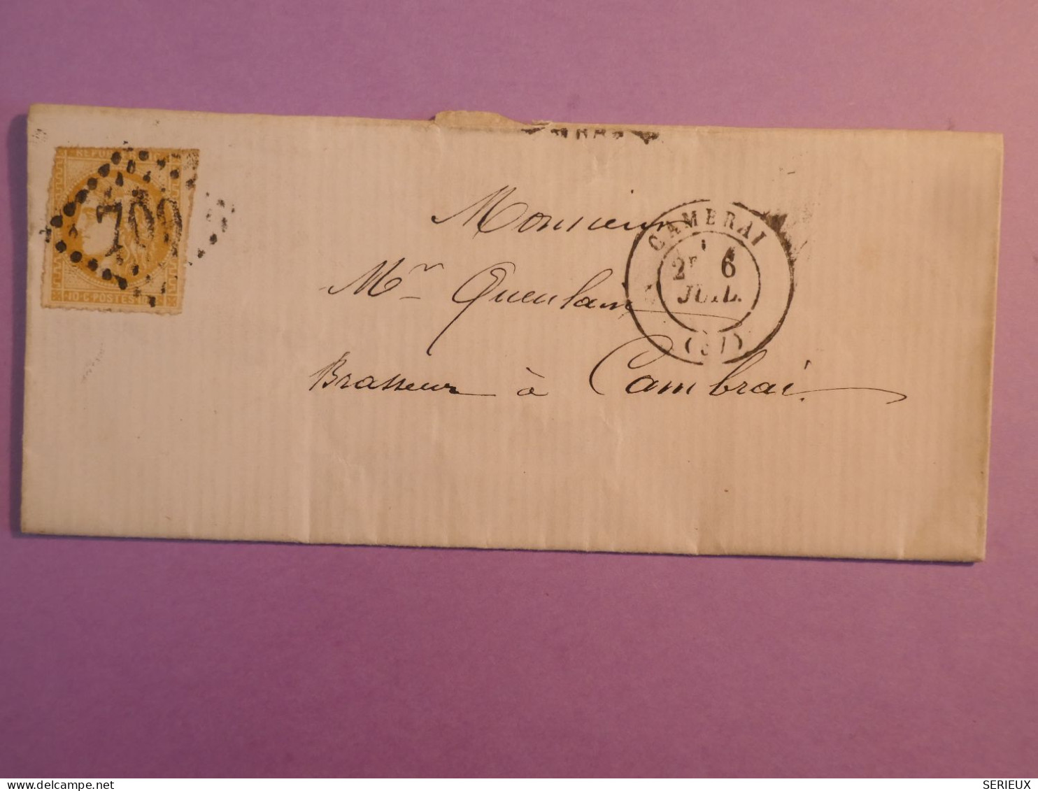 DK 20 FRANCE BELLE  LETTRE  1871 PETIT BUREAU  CAMBRAI   +CERES BORDEAUX N° 43  +  AFF. INTERESSANT +++ + - 1849-1876: Classic Period