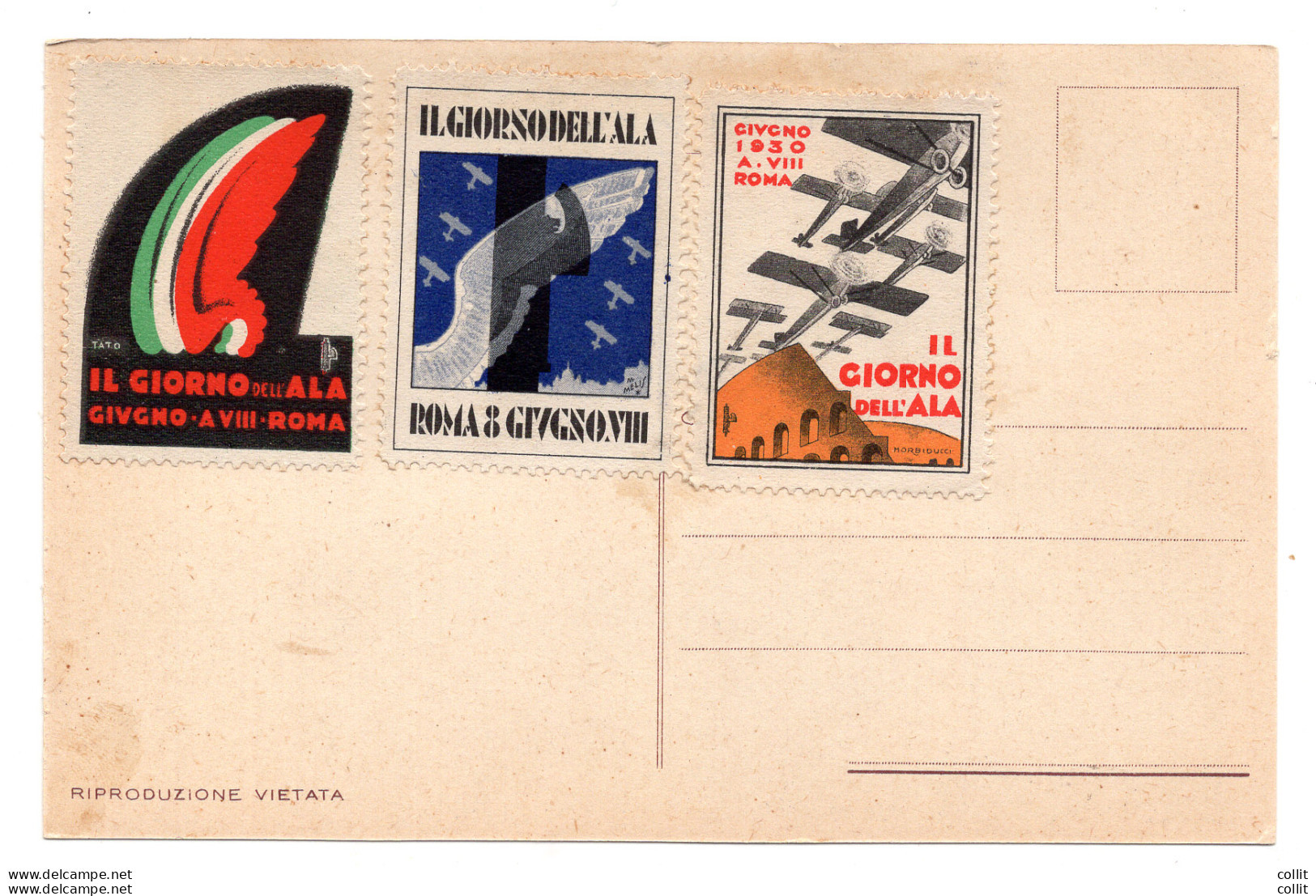 1930 Roma - Il Giorno Dell'Ala - Cartolina Pubblicitaria - Storia Postale (Posta Aerea)
