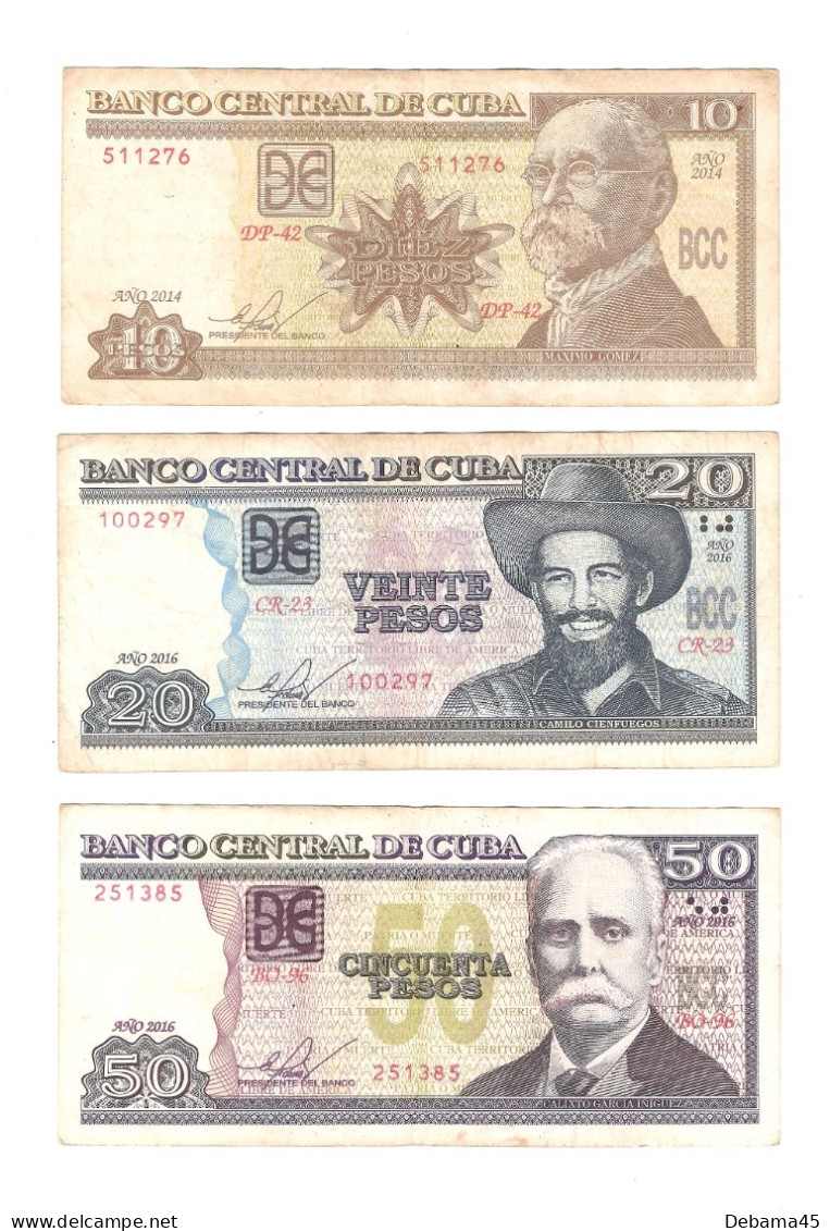 425/ Cuba : 10 Pesos 2014 - 20 Pesos 2016 - 50 Pesos 2016 - 100 Pesos 2013 - 500 Pesos 2023 - 1000 Pesos 2023 - Kuba