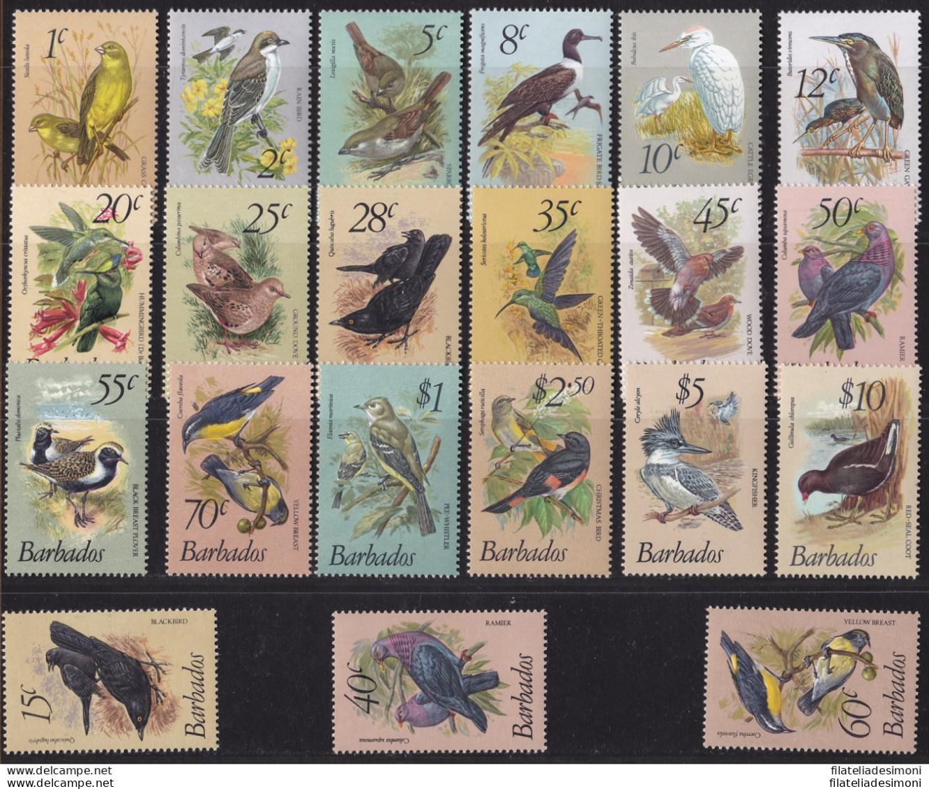 1979 BARBADOS - Uccelli - Birds -Yvert N° 472/488+535+545/547 Set Of 21 MNH/** - Autres & Non Classés