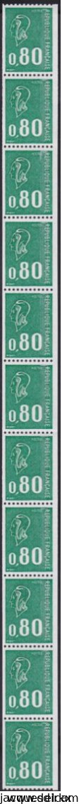 France   .  Y&T   .   Rouleaux  67   .    11 Timbres    .   **      .    Neuf Avec  Gomme Et SANS Charnière - Coil Stamps