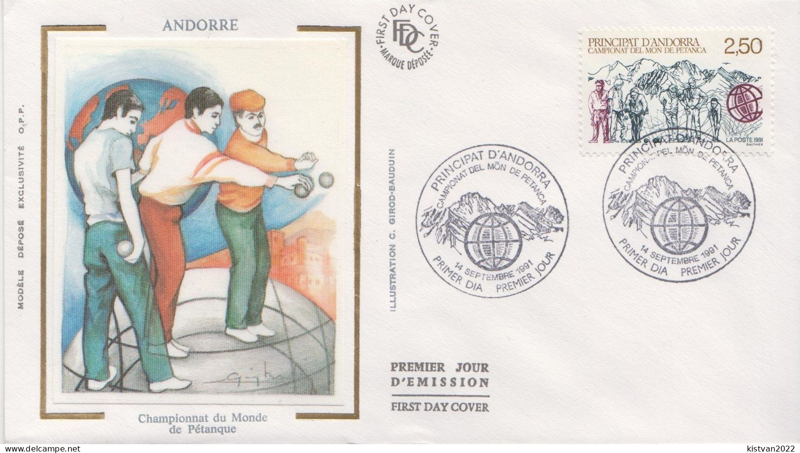 Andorra Stamp On Silk FDC - Boule/Pétanque