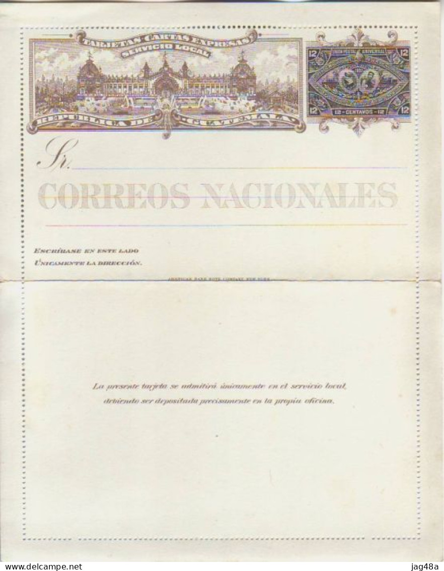 GUATEMALA. 1897/unused Eleven-centavos PS Letter-card. - Guatemala