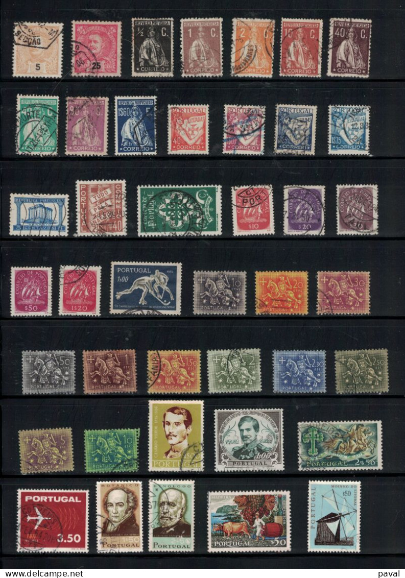 LOT DE 77 TP  OBLITERES, PORTUGAL, TOUTES EPOQUES. - Collections