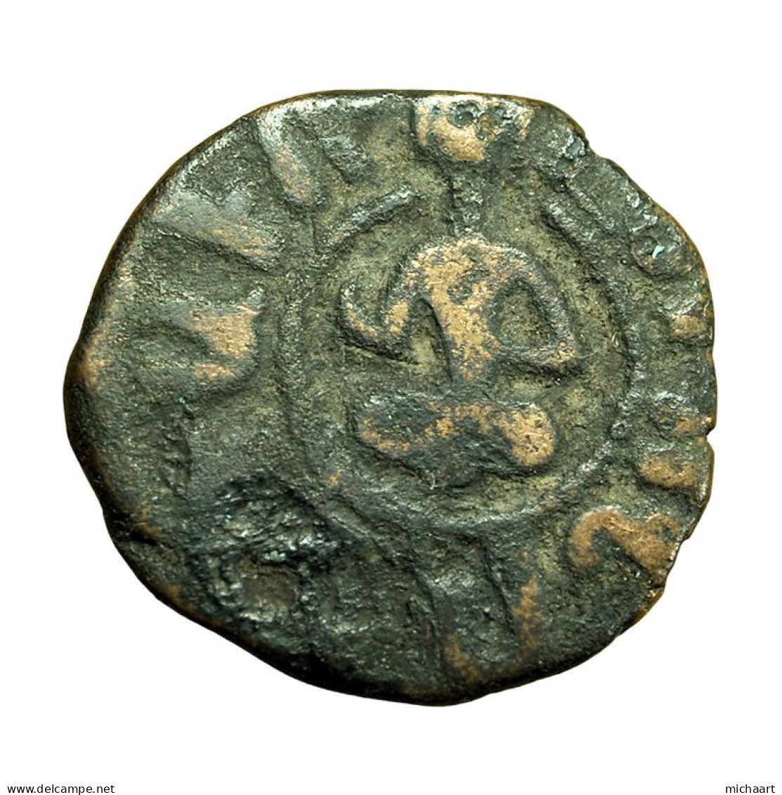 Cilician Armenia Medieval Coin Levon III 19mm King / Cross 04378 - Armenië