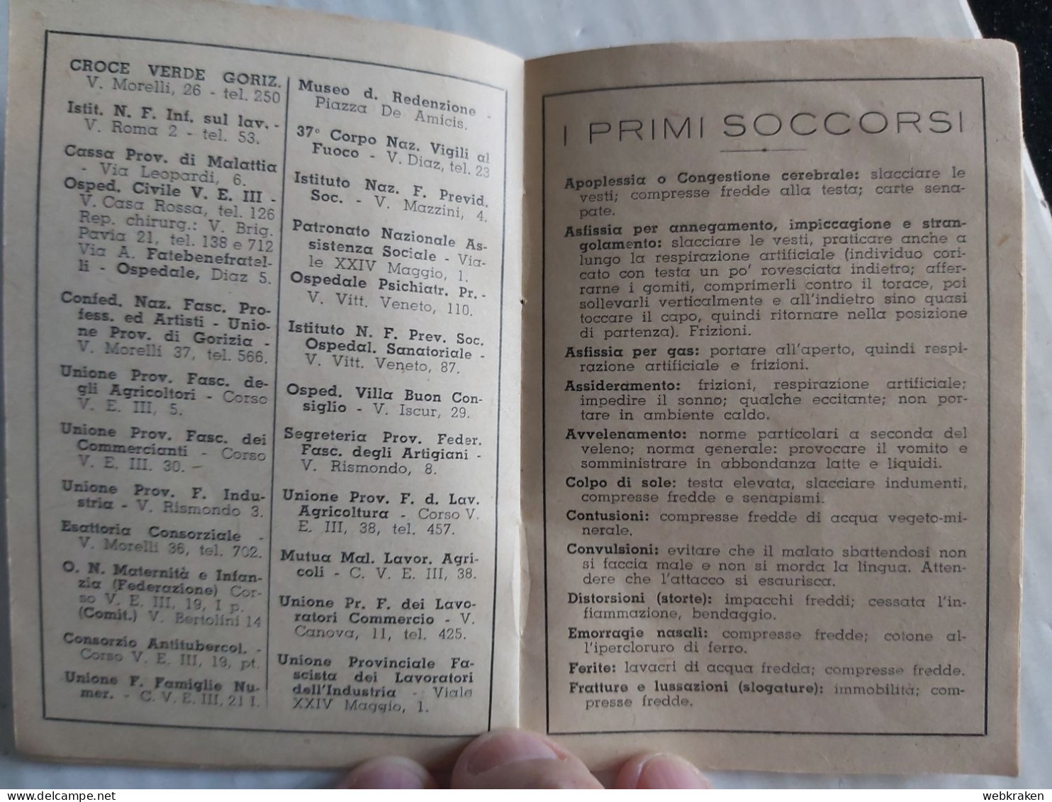 VADEMECUM AGENDINA CALENDARIETTO CALENDARIO 1943 CROCE VERDE GORIZIA - Kleinformat : 1921-40