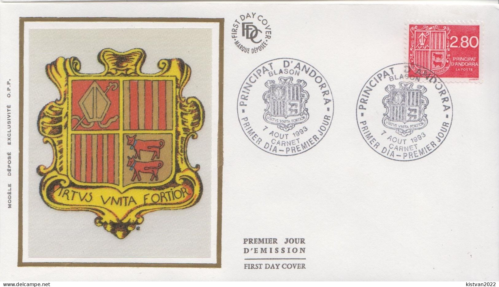 Andorra Stamp On Silk FDC - Briefe U. Dokumente